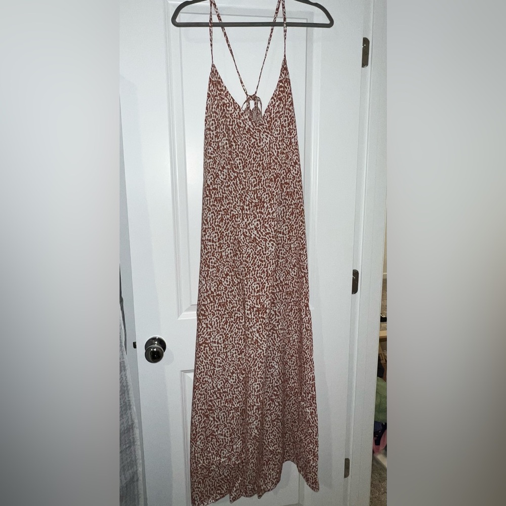 Old Navy Leopard Print Maxi Dress in Beige and Rust